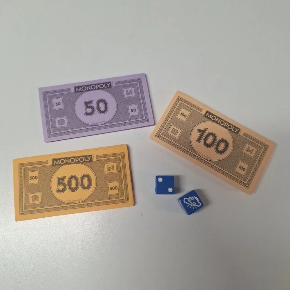 Monopoly Empire 2014 Replacement Pieces Blue‎ Dice Money 500 100